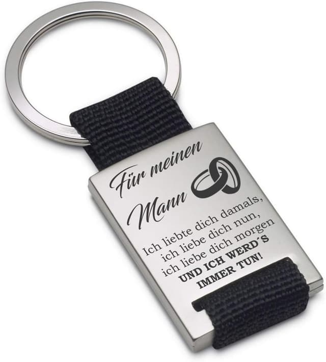 Detalle de Lieblingsmensch Schlüsselanhänger „Ich liebte dich damals…“ – vorgraviert mit Schlüsselring