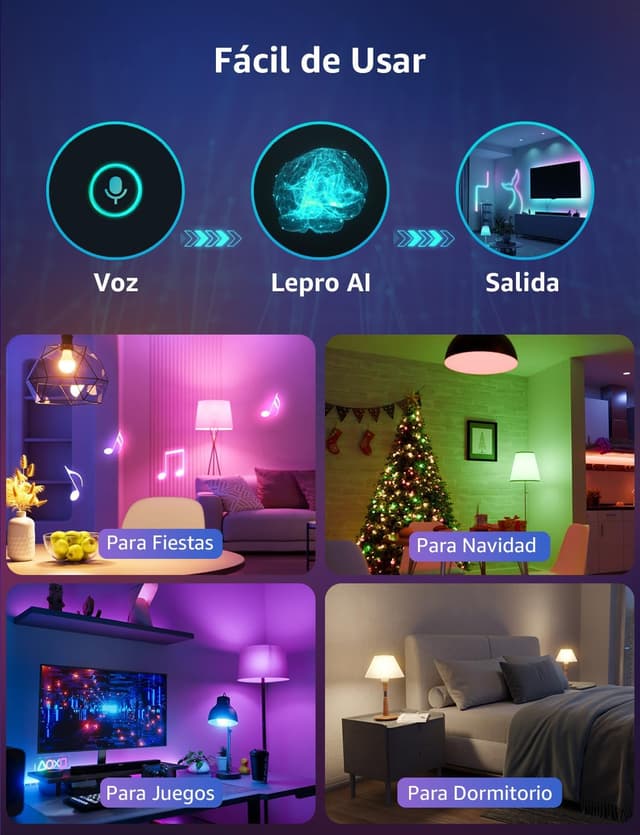 Thumbnail 2 de Lepro B1 AI Bombilla LED E27 🌈 Inteligente y Regulable