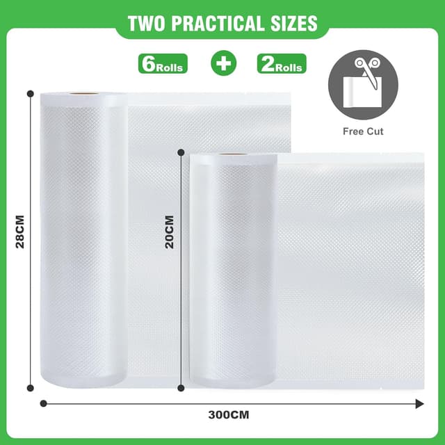 Thumbnail 1 de KitchenBoss Sacchetti sottovuoto alimenti 8 rotoli 300 cm 🍱