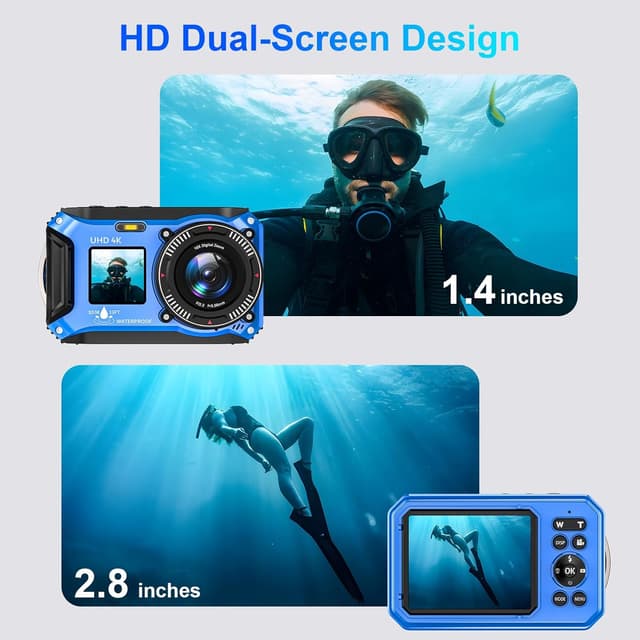 Detalle 2 de 4K Underwater Camera 64MP Point-and-Shoot 32GB