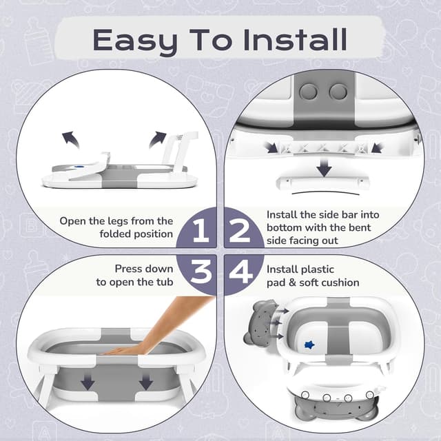 Thumbnail 5 de COOSEYA Baby Bath Tub Foldable 0-18 Months
