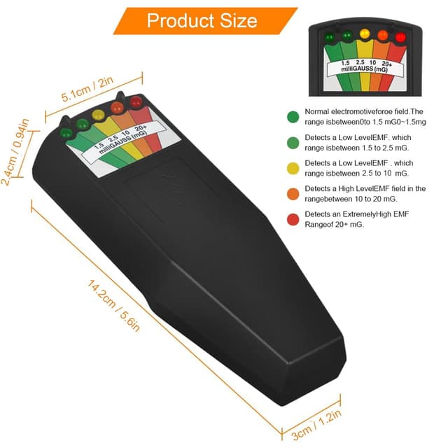 Detalle 2 de AceFox EMF Meter 5 LED detector