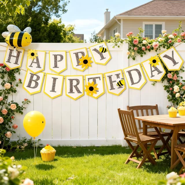 Thumbnail 5 de SUNBEAUTY Girlande Sonnenblumen Happy Birthday 2,5 m