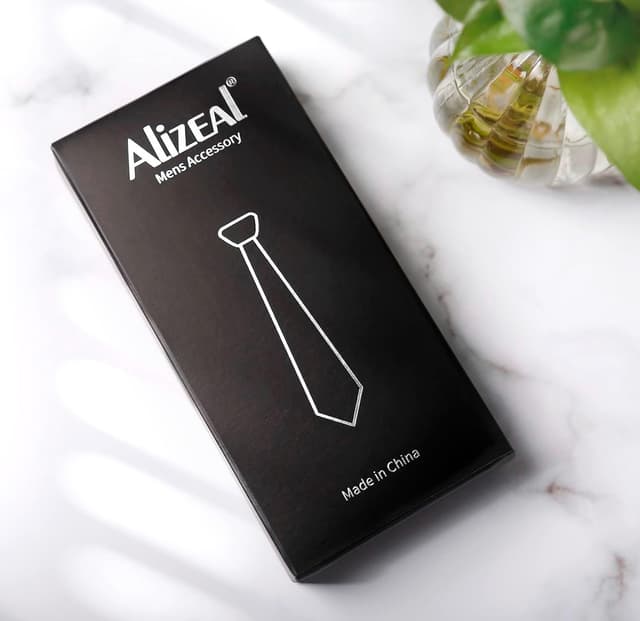 Detalle 2 de Alizeal men’s flower pattern tie and pocket square set (classic casual for wedding and parties)