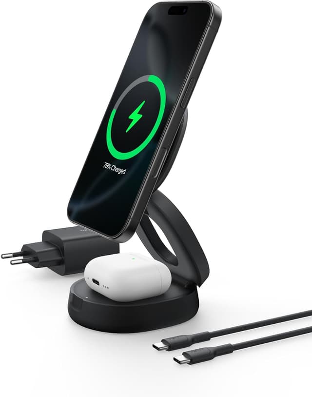 Detalle de Belkin Cargador Inalámbrico 2 en 1 para iPhone y AirPods
