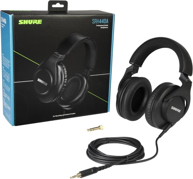 Detalle 2 de Shure SRH440A Over-Ear Wired Studio Headphones for Monitoring & Recording (Black)