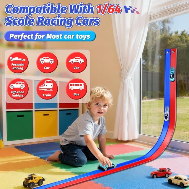 Detalle 2 de 15 Ft Flexible Race Car Track for Kids