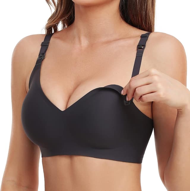 Detalle de Vinfact Seidig Glatter Still-BH Damen ohne Bügel – nahtloser Schwangerschafts- und Still-BH mit BH-Verlängerungen