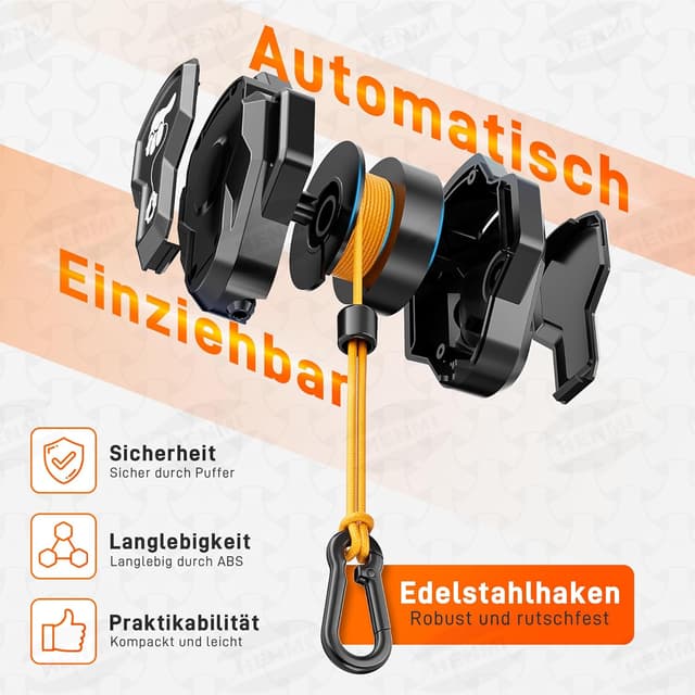 Detalle 1 de HENMI Abschleppseil Fahrrad 2,5 m 100 kg