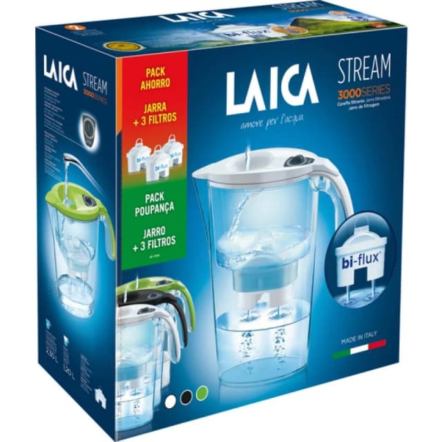 Detalle de Laica Pack Jarra Stream Line + 3 Filtros 2,3 L