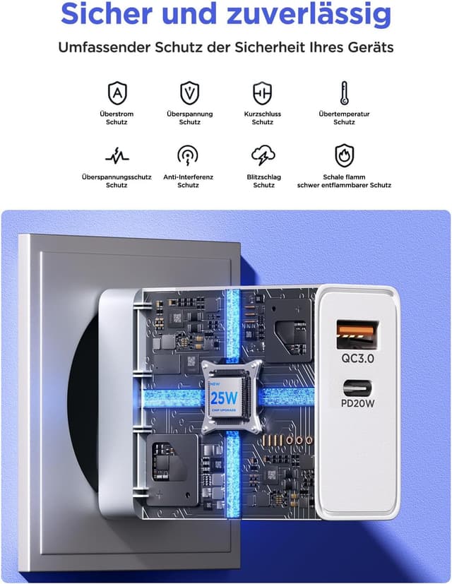 Thumbnail 4 de 20W USB C Ladegerät 2‑Port Schnellladeadapter