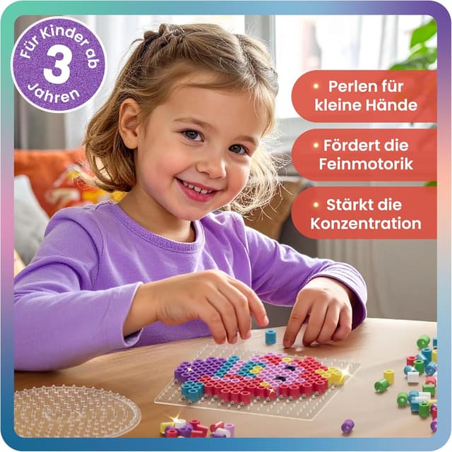 Detalle de Smowo® Glitzer Bügelperlen 1000 Stück 🎨