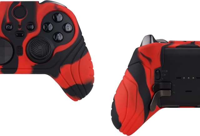 Detalle de PlayVital Samurai Edition anti-slip silicone case cover for Xbox Elite Wireless Controller Series 2 (Red & Black)