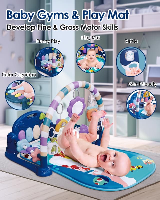 Thumbnail 1 de derimkcoa Baby Play Mat 5‑toy sensory gym