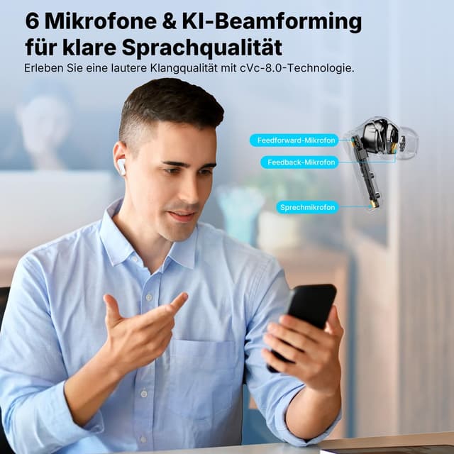 Thumbnail 6 de EarFun Air Pro 4+ Bluetooth Kopfhörer 54 Std.