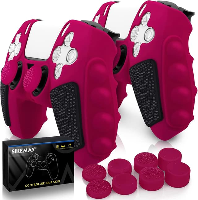 Detalle de SIKEMAY Anti-Slip PS5 Controller Skin (2-Pack) with Thumb Grip Caps
