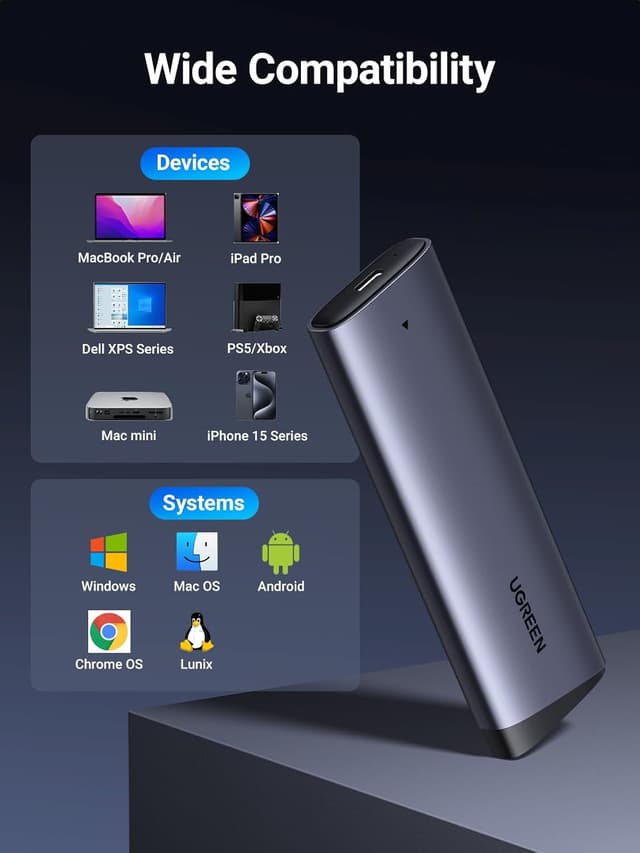 Detalle 2 de UGREEN NVMe-Gehäuse USB 3.2 mit 10 Gbps