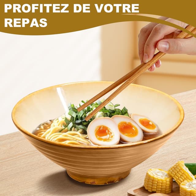 Thumbnail 4 de Ensemble de 2 bols ramen céramiques 9,4 pouces ⚙