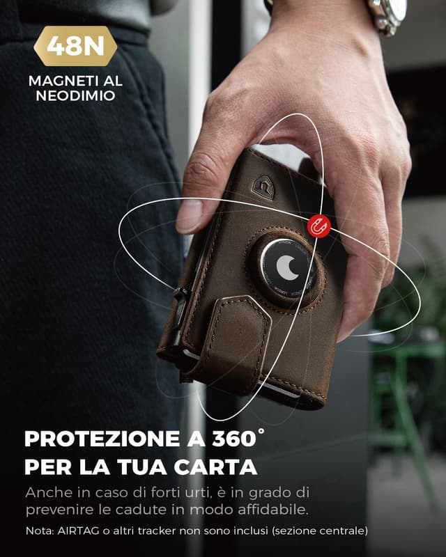Detalle 2 de LORZOR portafoglio slim per AirTag 48N