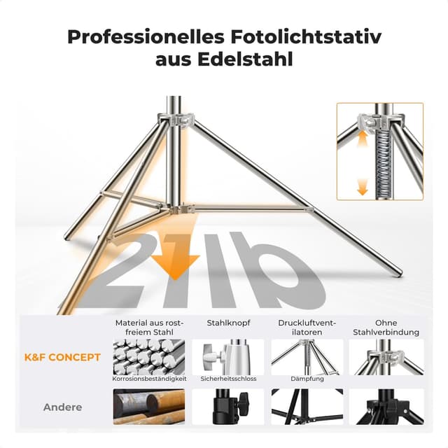 Detalle 2 de K&F CONCEPT 280cm Lichtstativ