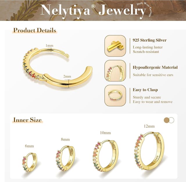 Detalle de Silber 925 Creolen-Set mit 4 Paar