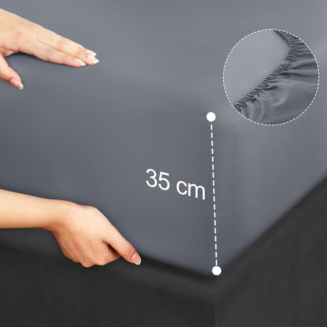 Thumbnail 4 de Utopia Bedding 90x190 Sábanas 3 piezas gris