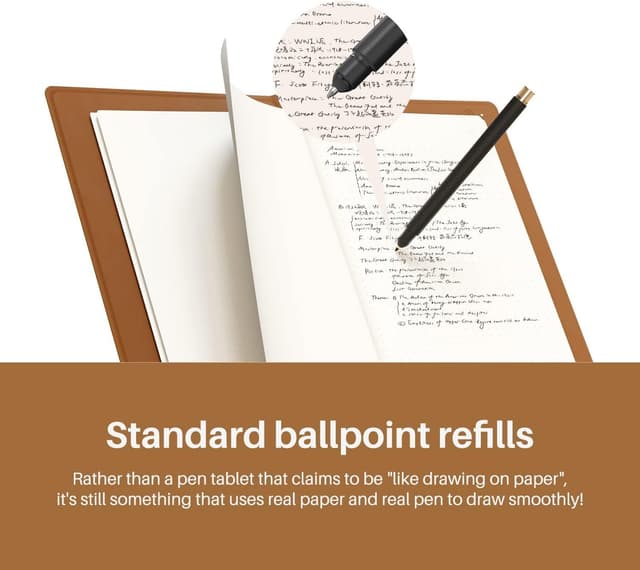 Detalle de HUION Note Smart Notebook Digital Writing Pad with Bluetooth 5.0 and 8192 pressure levels (A5, Brown)