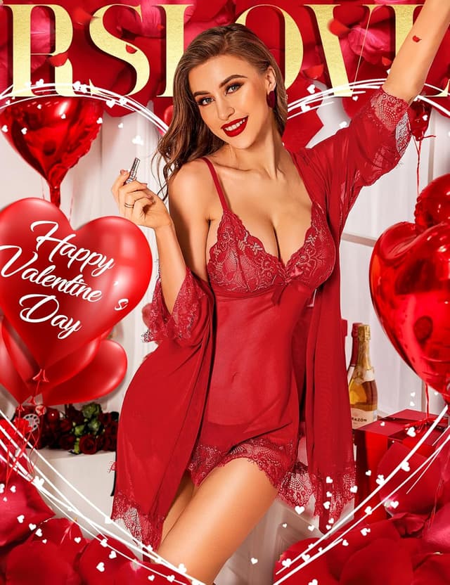 Thumbnail 1 de RSLOVE Lingerie Set Babydoll 3-Piece 🩲