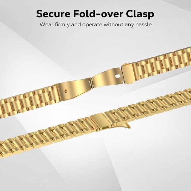 Detalle 2 de MoKo thin stainless steel Apple Watch band (Gold) for Ultra, Series 11–1, SE and 44mm models