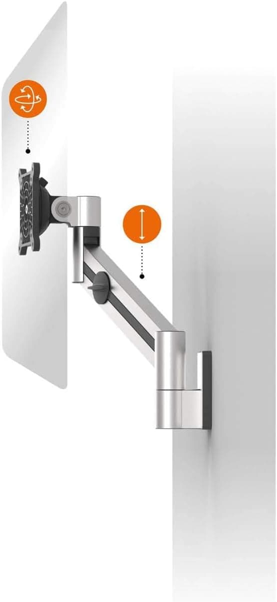 Detalle de Durable Monitor-Wandhalterung mit flexiblen Schwenkarm 360° für VESA 21–27 Zoll, silber (509023)