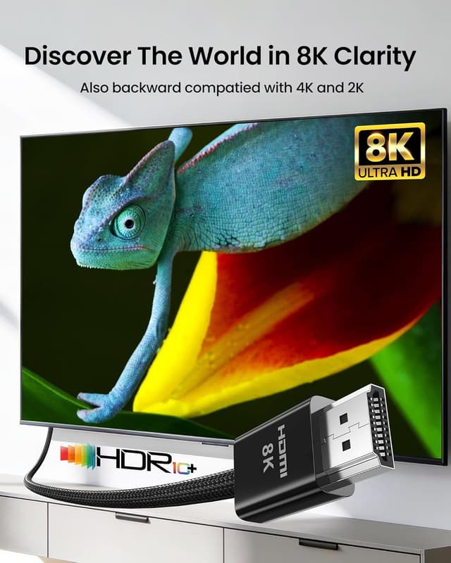 Detalle 2 de Silkland Certified HDMI 2.1 Cable (5FT) for PS5 and Xbox Series X|S — 4K@120Hz, 8K@60Hz, 48Gbps