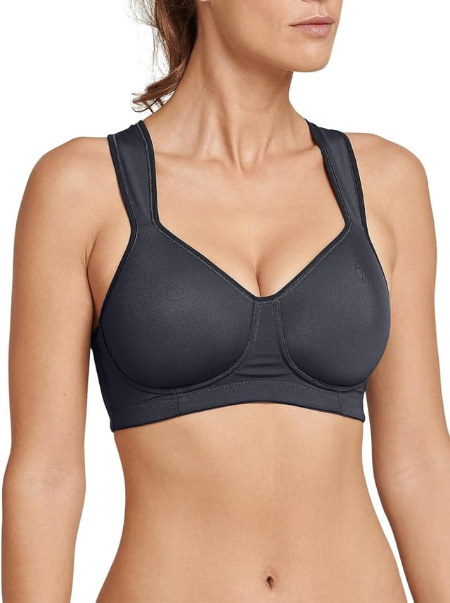 Detalle de Schiesser Women’s Active Softcup Sports Bra (Anthracite)