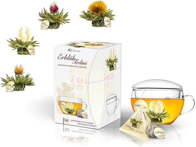 Creano Flores de Té Télini - Juego de Regalo con Taza