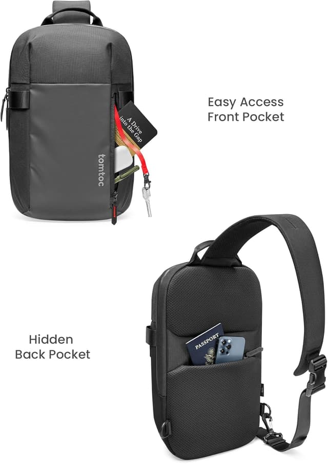 Detalle de tomtoc Compact EDC Sling Bag (S size) for 2025 M5 14-inch MacBook Pro / 13-inch MacBook Air