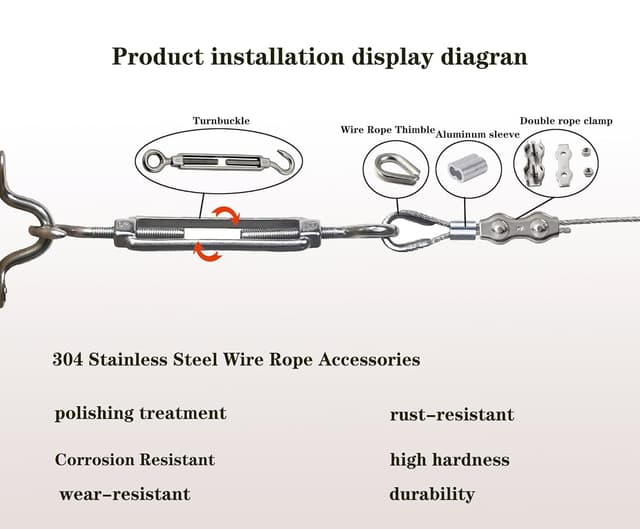 Thumbnail 5 de 304 Stainless Steel Wire Rope Kit 50m