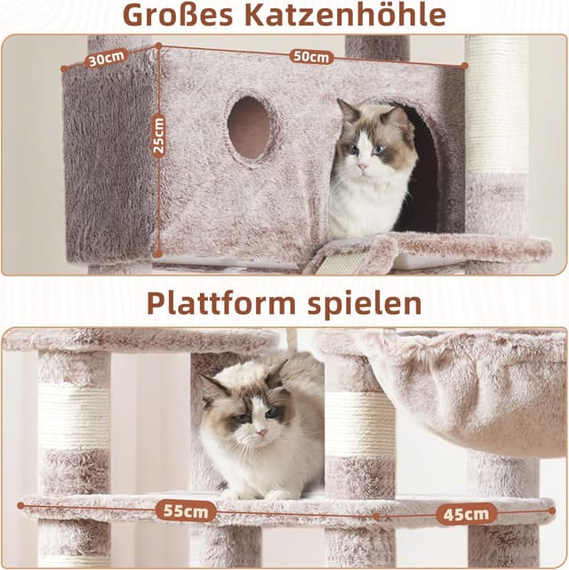 Detalle de Gitelsnour Kratzbaum groß GCT031MU (200 cm) für Innenbereich