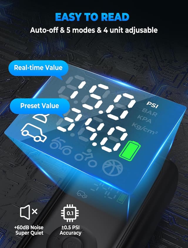 Detalle 2 de Car Tyre Inflator Air Compressor 150PSI