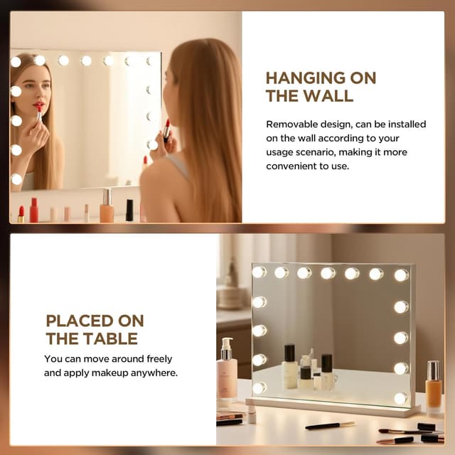 Thumbnail 6 de FIBRAVE Hollywood Vanity Mirror 58×48cm