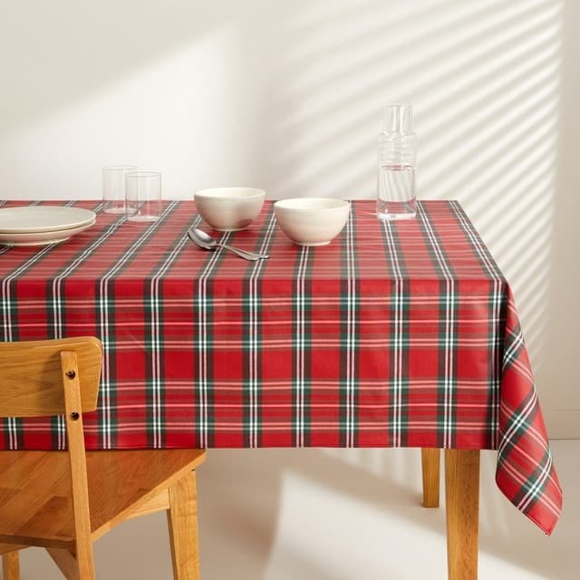 Imagen de El Corte Inglés Mantel antimanchas resinado tartán 🎄 en OfertitasTOP