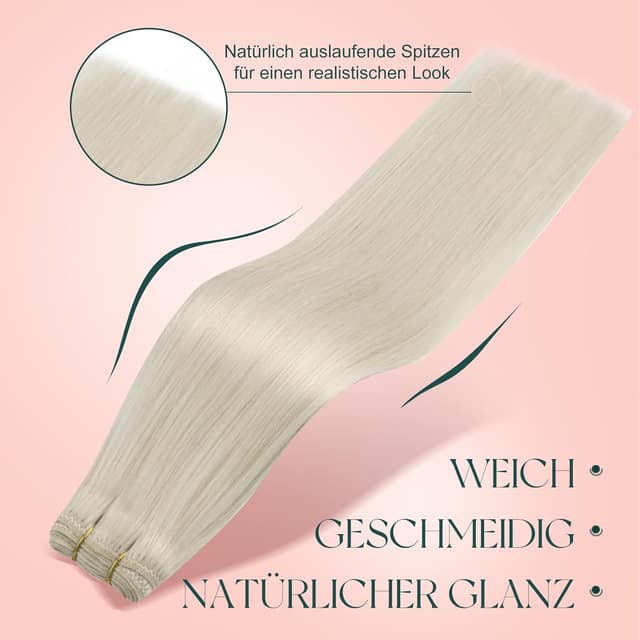 Thumbnail 4 de Easyouth Blond Echthaar Tressen 50 cm