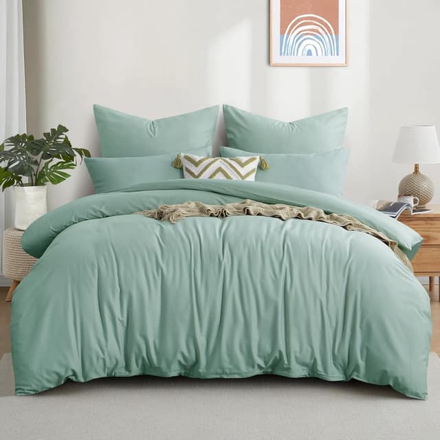 Detalle 2 de Aisbo Bettwäsche Baumwolle 220x240 Grün