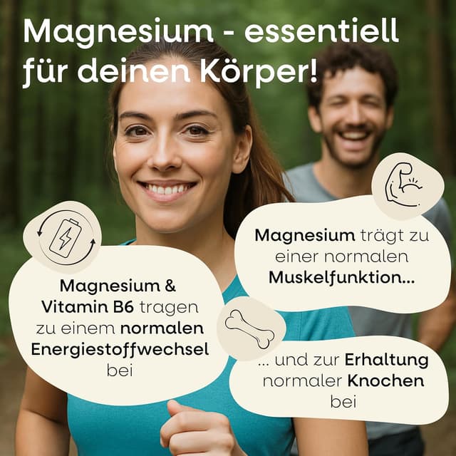 Detalle 2 de Zuckerfreie Magnesium Gummies hochdosiert mit 180 mg Magnesiumcitrat & Vitamin B6 (vegan) – 60 Stück, ab 7 Jahren