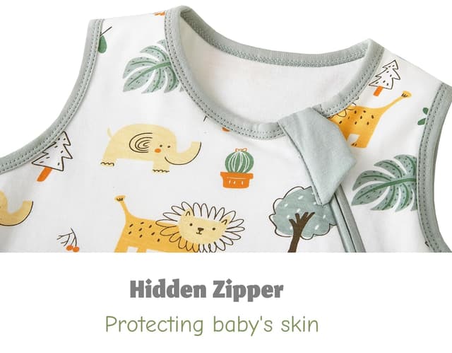 Detalle 2 de Chilsuessy Baby-Schlafsack 1,5 Tog im 2er-Set aus 100% Baumwolle – Ganzjahr, 78 cm (6–12 Monate)