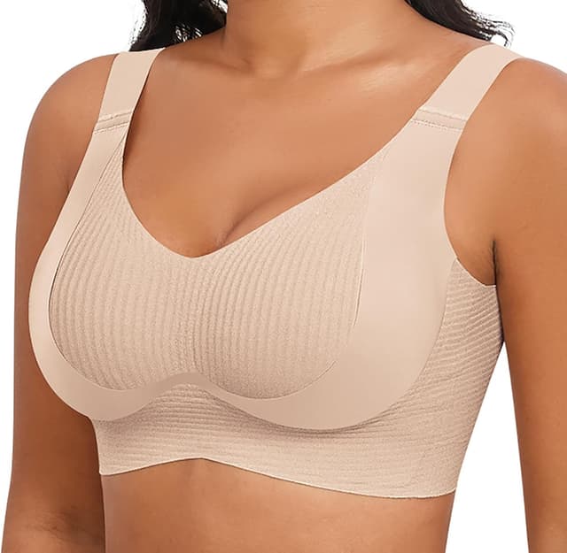 Detalle de Xcutting Womens Seamless Wireless Supportive T-Shirt Bra (Plus Size) with Push-Up Comfort & Full Coverage