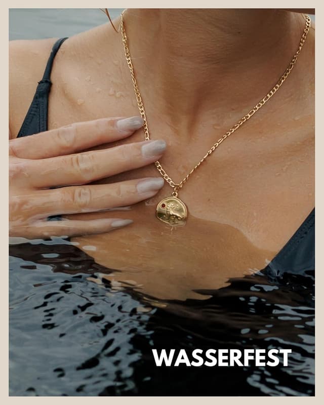 Detalle de GD GOOD.designs collana zodiacale in oro con pietra di nascita, placcata in oro 18 carati con ciondolo zodiacale