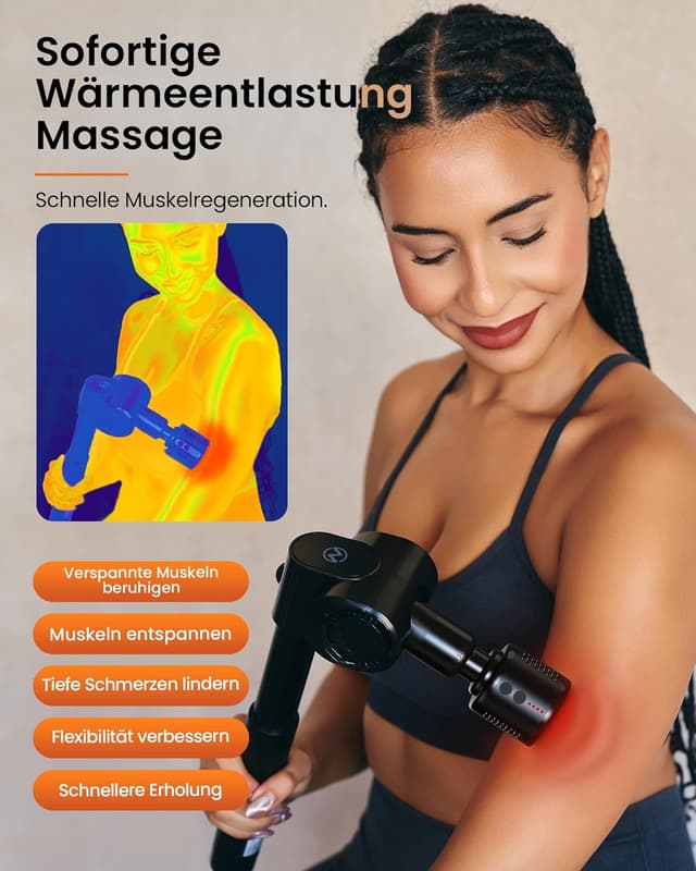 Detalle 2 de Napre Massagepistole mit Wärme und Kälte 2500 mAh