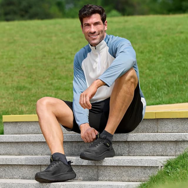 Detalle de FitVille Mens Extra Wide Trainers with Arch Support Insoles – Road Running Shoes (Lightweight, Slip-Resistant)