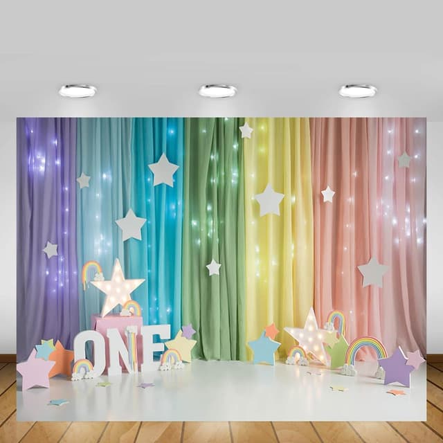 Thumbnail 3 de MEHOFOND 7x5ft Rainbow Birthday Banner