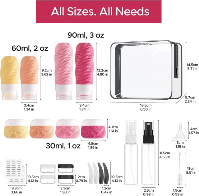 Thumbnail 1 de 23 Pack TSA Approved Travel Bottles 23 for Toiletries