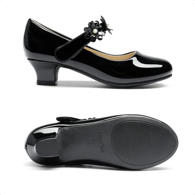 Detalle de Dream Pairs escarpins enfant à paillettes et talon bloc confort 3,3 cm (style princesse)